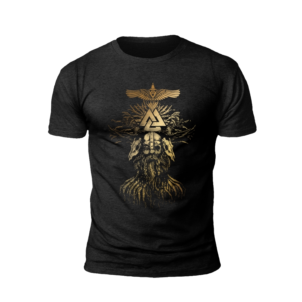 Viking with Valknut and Raven T-Shirt