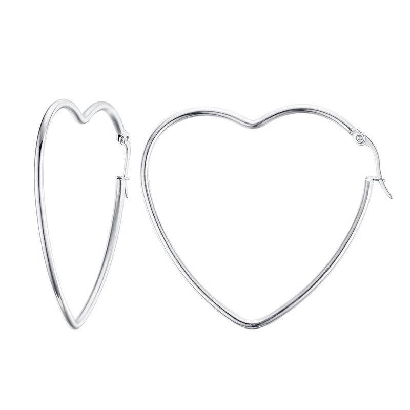 1 Pair Minimalist Square Star Heart Shape 201 Stainless Steel Stainless Steel Earrings
