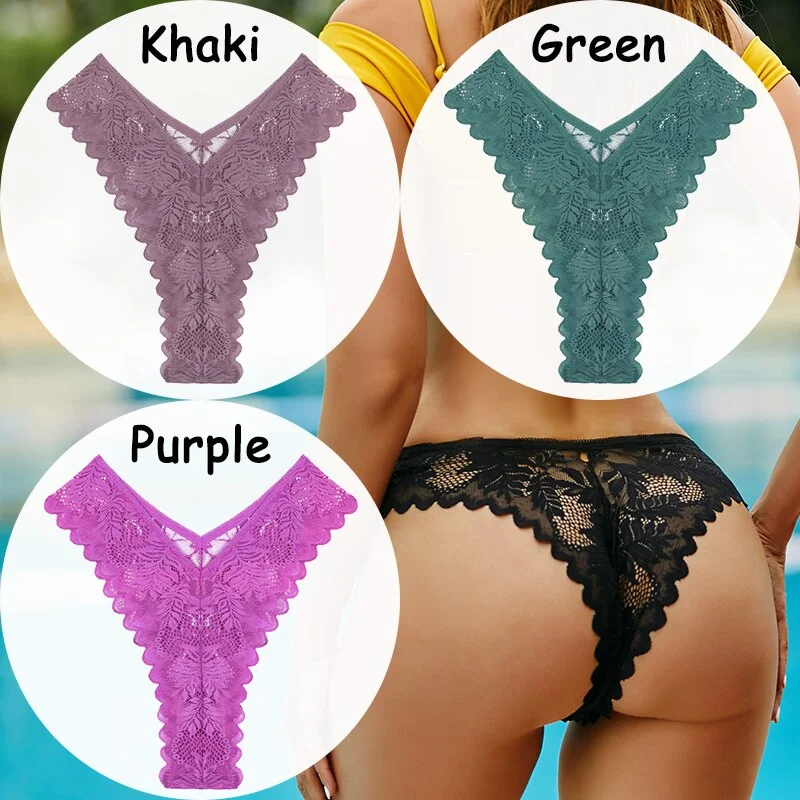 Billionm Lace Panties Women's Underwear Floral Women Panties Perspective Lingerie Brazilian Briefs V Waist Female Underpants