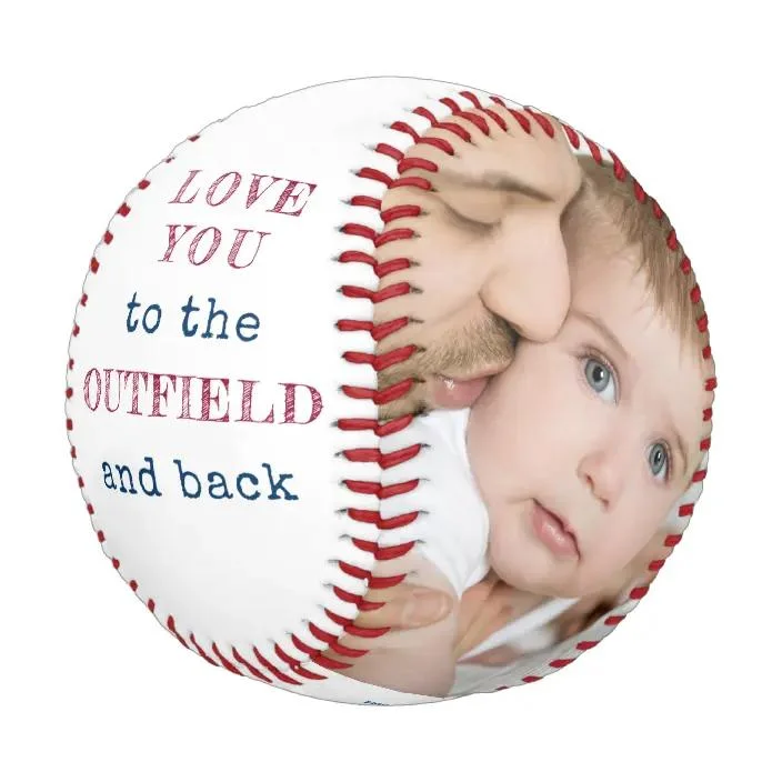 Personalized "Love you to the Outfield and Back" Photo Baseball Emblem Design Baseball Gifts For Baseball Lovers Father's Day Baseball Gifts for Dad,Son,Grandpa