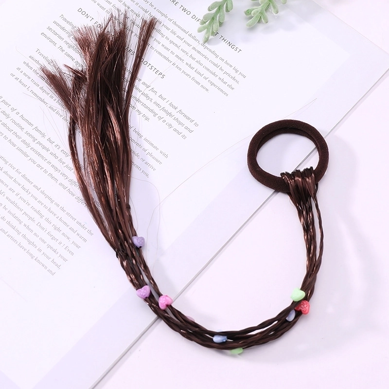 Fashion Children’s Colored Hair Rope Colorful Gradient Wig Twist Braid Rubber Band Hair Tie