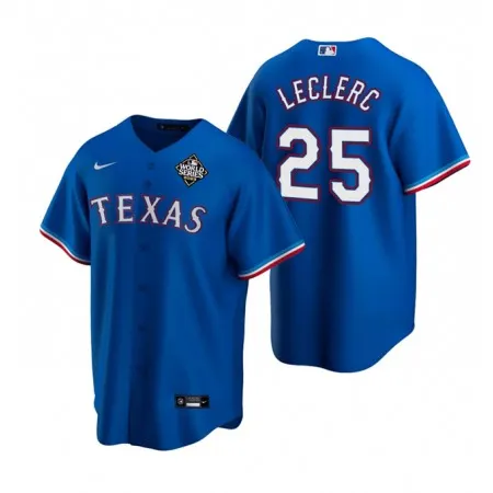 Men's Texas Rangers #25 Jose Leclerc Royal 2023 World Series Stitched Baseball  Jersey