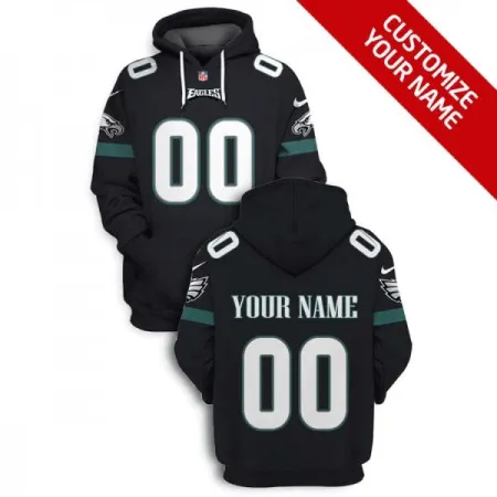 Men's Philadelphia Eagles Active Player Custom 2021 Black Pullover Hoodie YJXO
