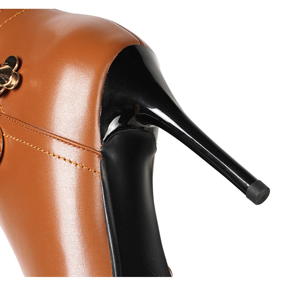 Women's Knee Boots Leather Thin Heels Shoes Dress Party Winter Knee High Boots-MERUMOTE