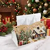 Snow Cabin DIY Pearl Diamond Painting PU Cover Tissue Holder Kit Pearl Art Painting Decoration for Home & Gifts