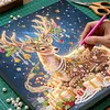 DIY Special Shape Diamond Painting Pearl Art With Inner Frame Kit 25x25cm(Christmas Reindeer)
