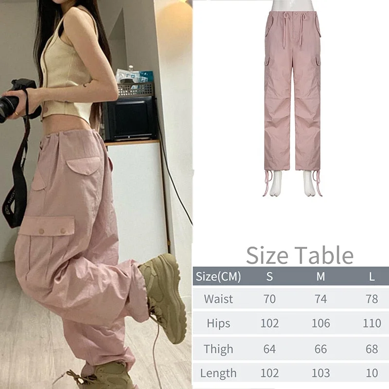 Tawnie Y2K Cargo Pants Women's Baggy Pants 2022 Autumn Streetwear Fairycore Oversized Trousers Vintage Casual Loose Sweatpants