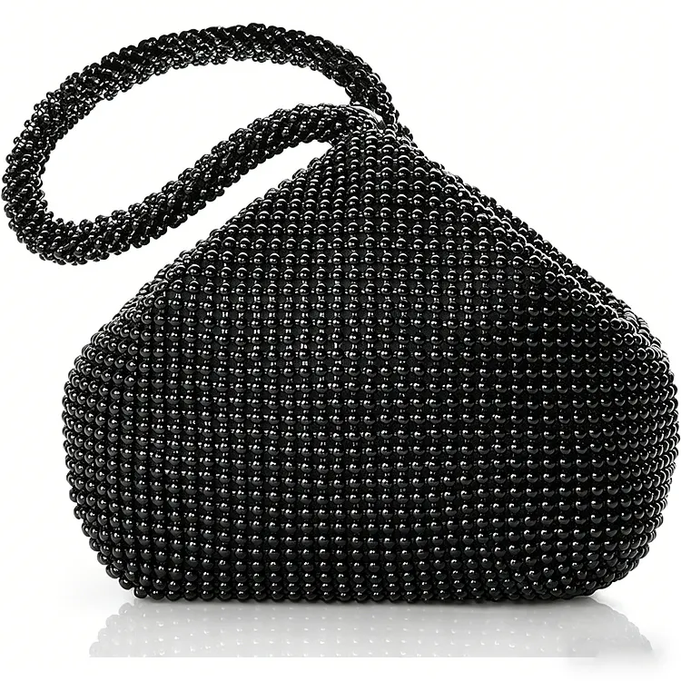  Women's Beaded Clutch Evening Bags Vintage Elegant Triangle Purse