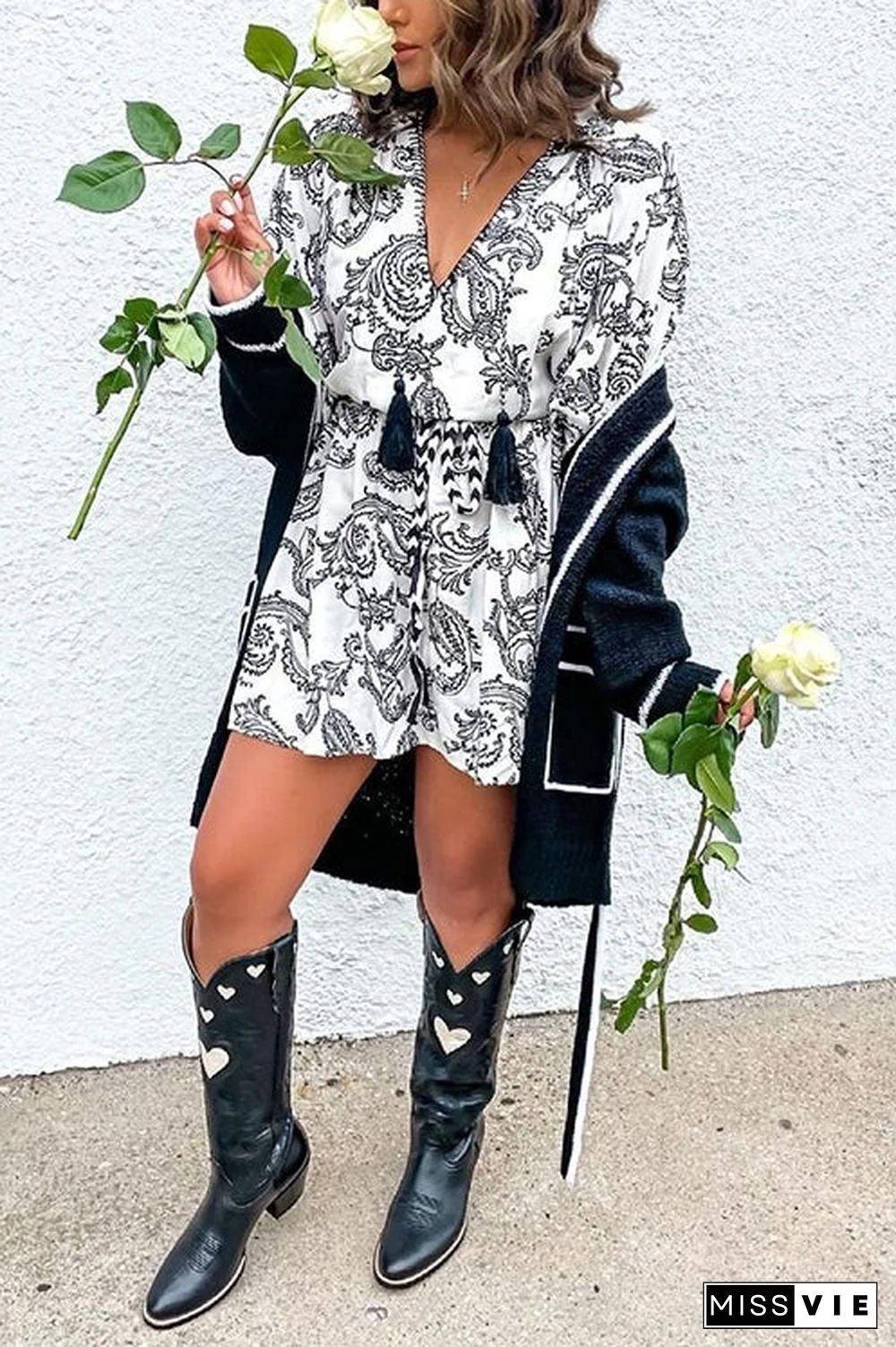 Heart Slip On Cowgirl Boots