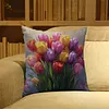 (Multi-Style) Flower Cross Stitch Pillow Cover Kit 11CT Stamped 3 Strands 45x45cm tapestrymarket