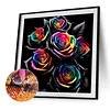Diamond Painting -DIY Round Drill Rainbow Black Rose(40x40cm)