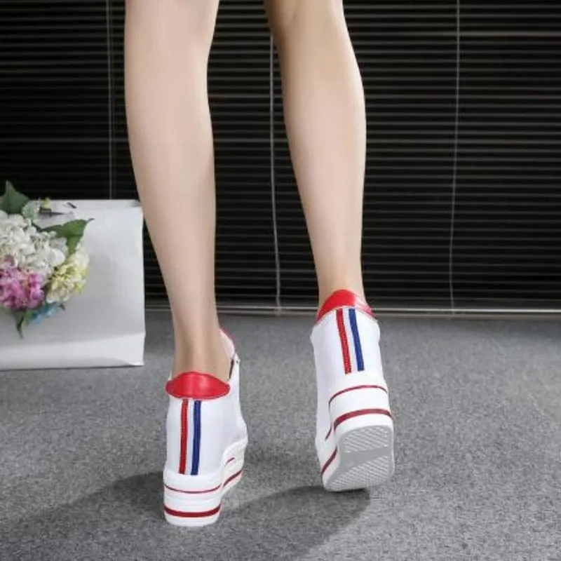 Women Sneakers 2022 Spring Autumn High Heels Ladies Casual Shoes Women Wedges Platform Shoes Female Thick Bottom Trainers W405