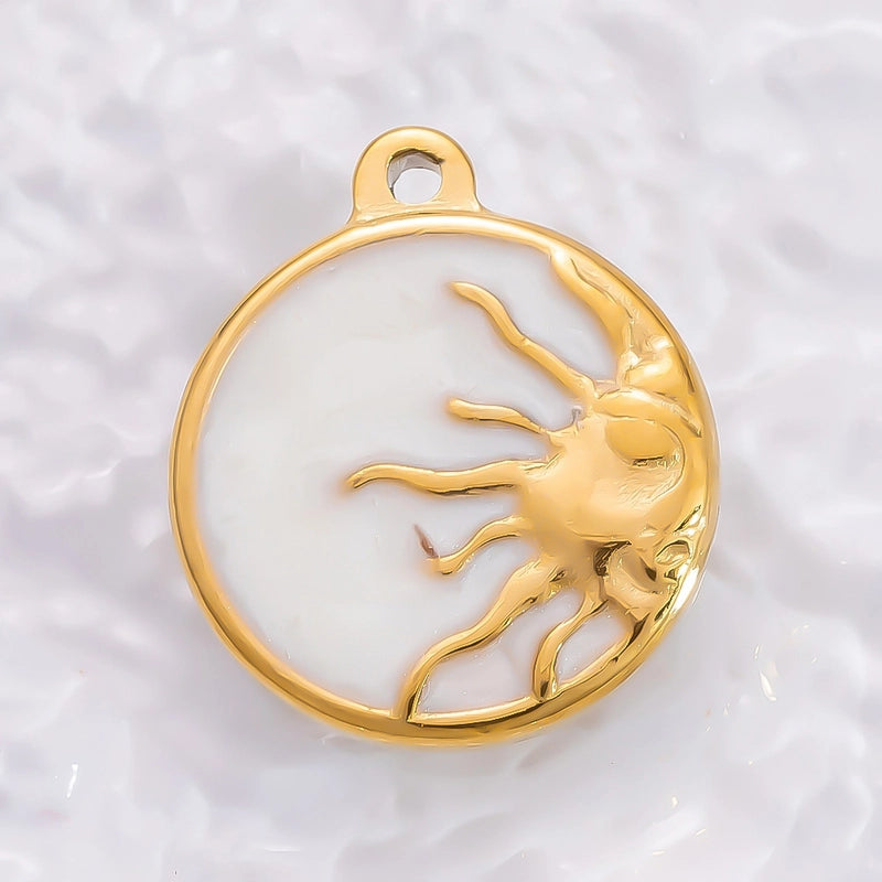 1 Piece 304 Stainless Steel Devil’s Eye Conch Heart Shape Jewelry Accessories Pendant