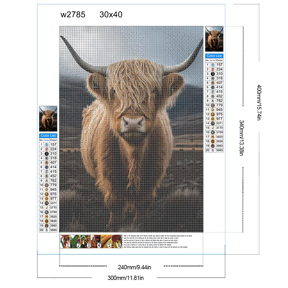 Diamond Painting - Full Round Drill - Highland Yak(Canvas|30*40cm)
