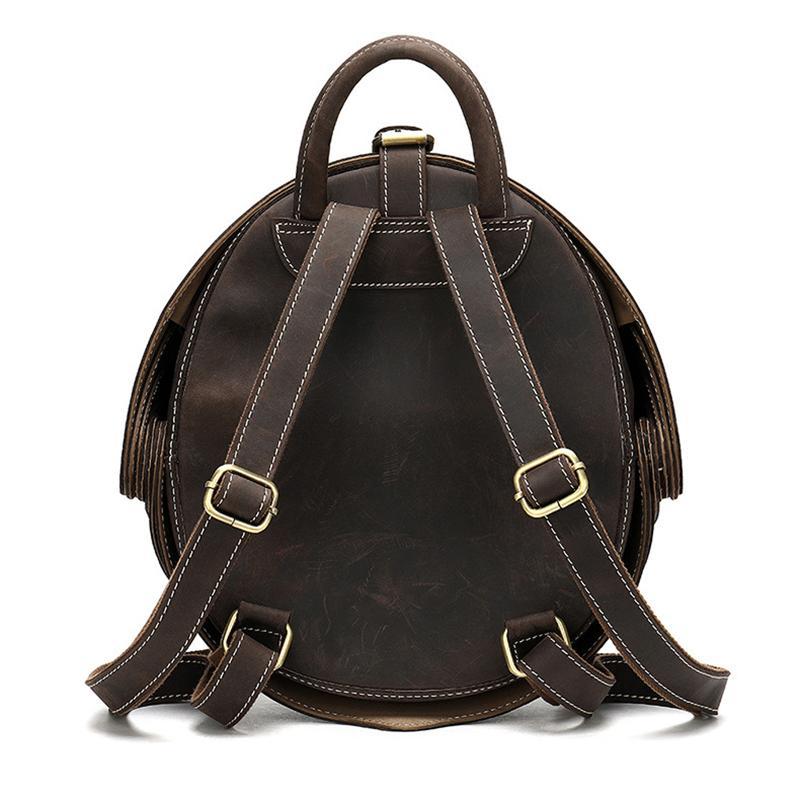 Cool Retro Beetle Shaped Genuine Leather Handmade  Flap Cover Rucksack