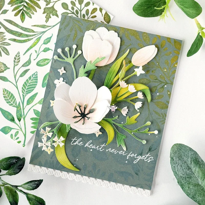 Piggy Craft metal cutting dies cut die mold Flower leaf decoration Scrapbook paper craft knife mould blade punch stencils dies