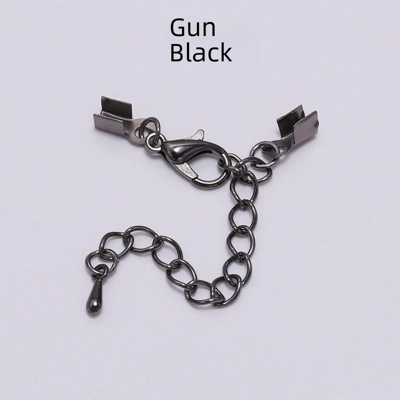 Metal Extension Tail Chain With Water Drop Lobster Clasp DIY Jewelry Accessories Leather Rope Square Clip Adjustment Chain