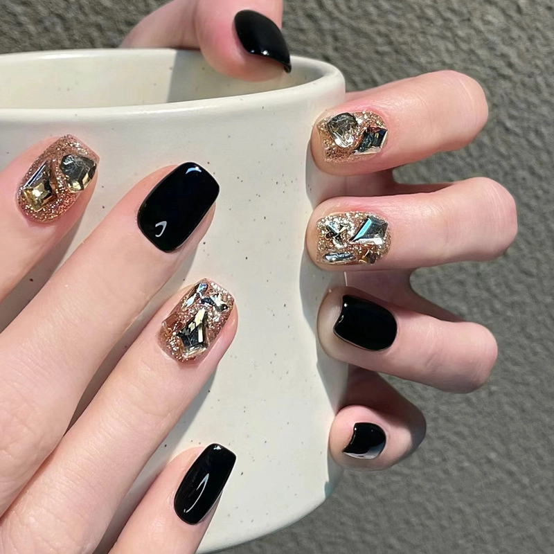 Wear Nail Beauty Nail Piece TikTok Hot Blush Gradient Butterfly Nail Sticker Finished Detachable Fake Nail