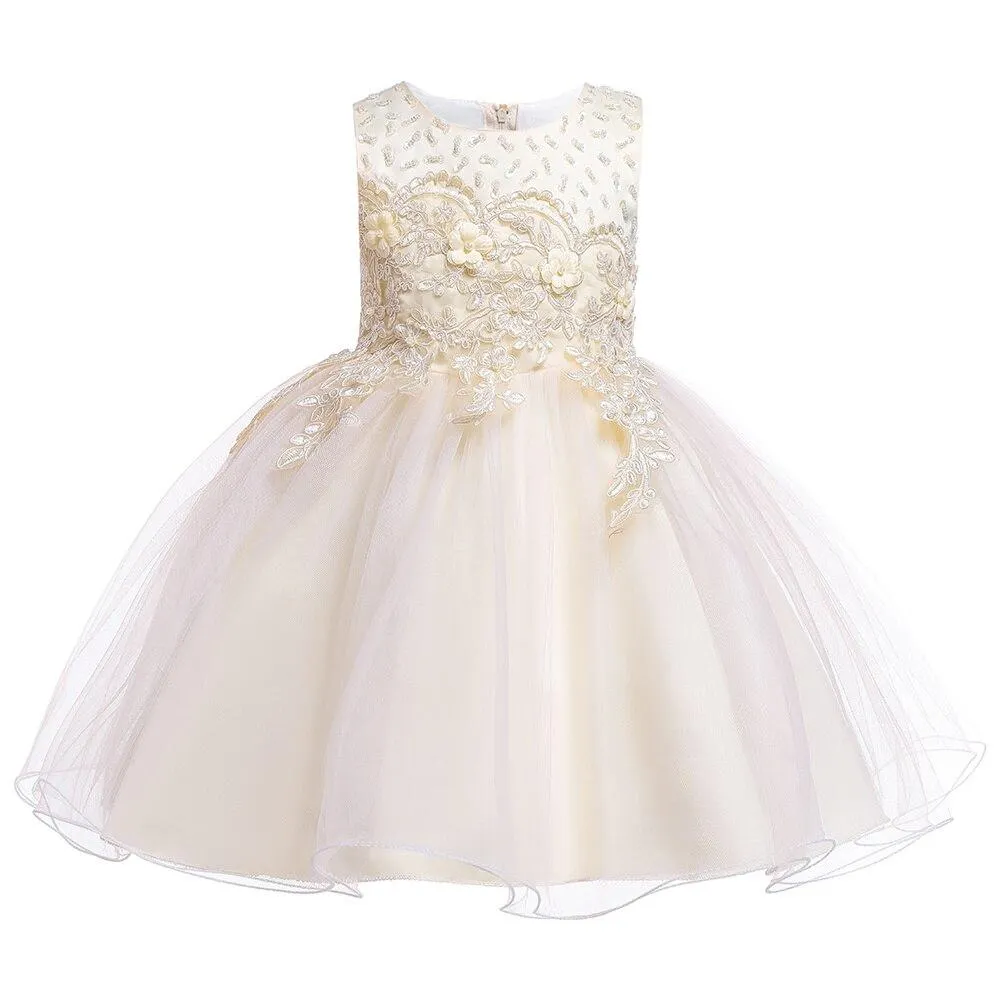 Korean Style Kid Birthday Dress Wear For 6 Years Old Flower Girl Wedding Dress Summer Girl Frock Design Pictures For Party