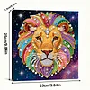 DIY Pearl Painting Lion for Home Decor with Frame(25x25cm)