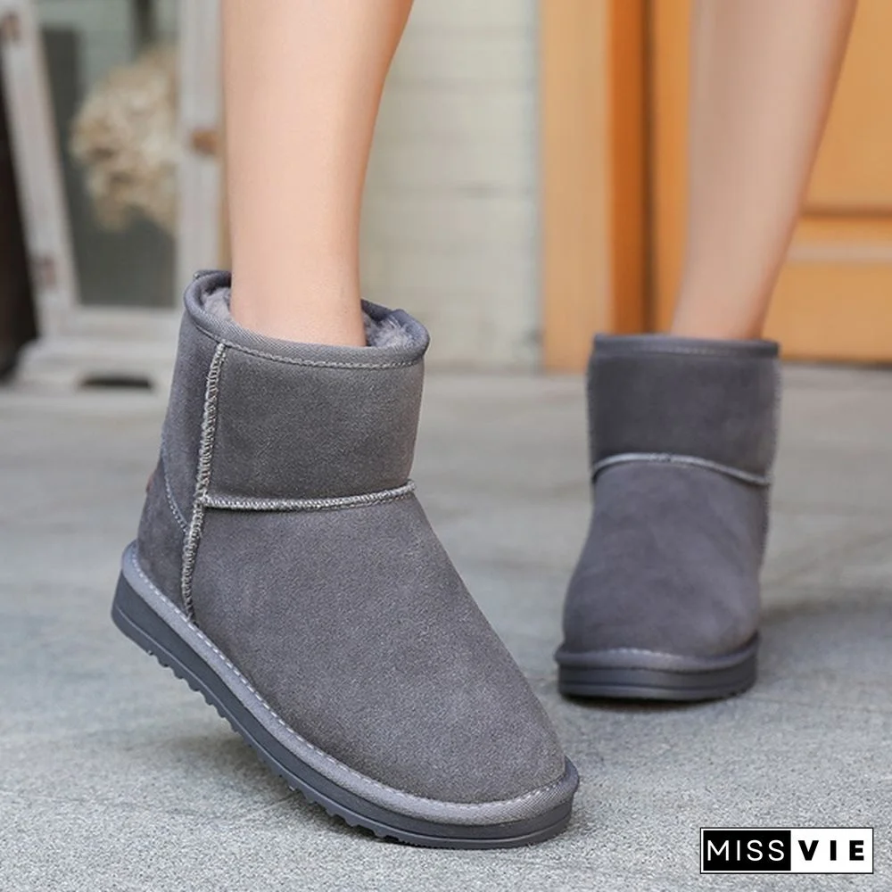 Men and Women Boots Kids Winter Snow Boots, Waterproof Non-slip Flat Round Head Comfortable Warm Little Male Girl Boots  Size28-47