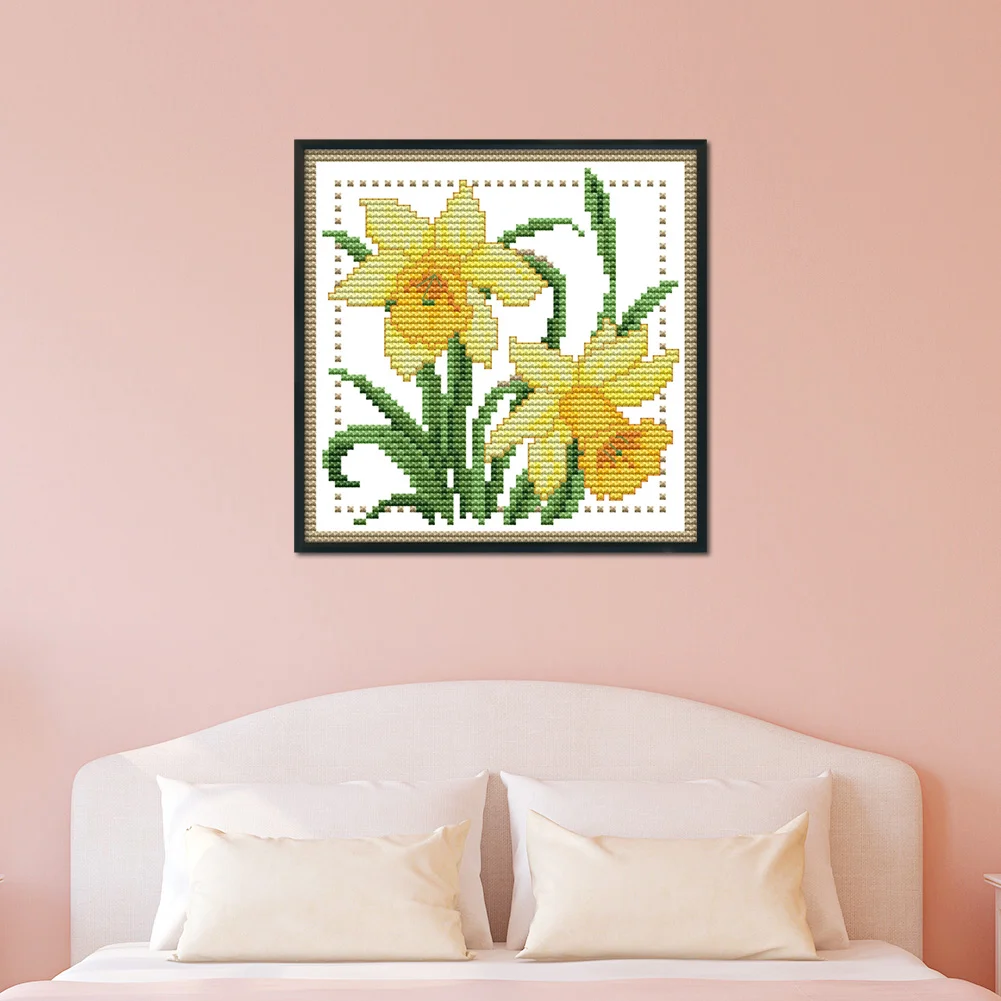 11ct Stamped Cross Stitch - March flower(21*21cm)
