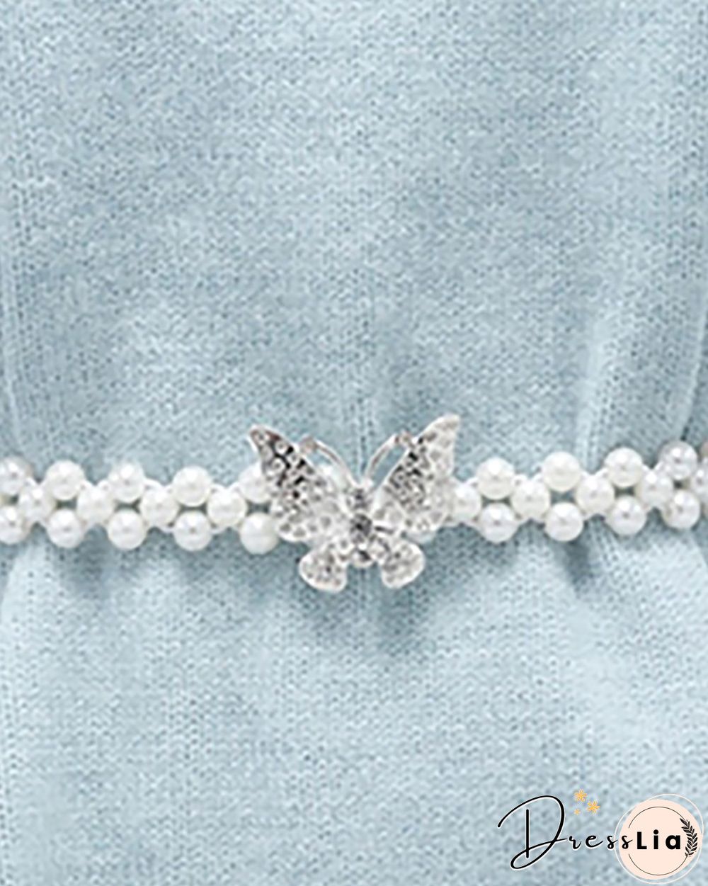 Studded Butterfly Pattern Beaded Belt