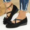 📢 Last Day Promotion 70% Off 🌸 Women's Bowknot Wedge Shoes &ndash; Lightweight Slip-On Casual Flats | All-Season Comfort u0026 Stylish Design