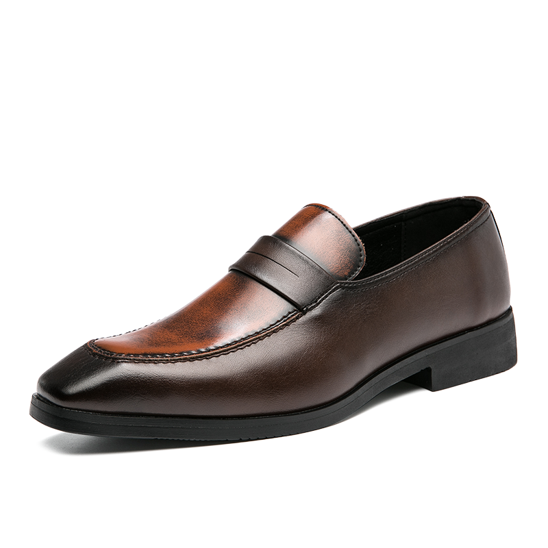 YRZL Leather Shoes Men Spring Autumn Business Slip-on Loafers Men Casual Shoes Big Size 48 Men Shoes Leather
