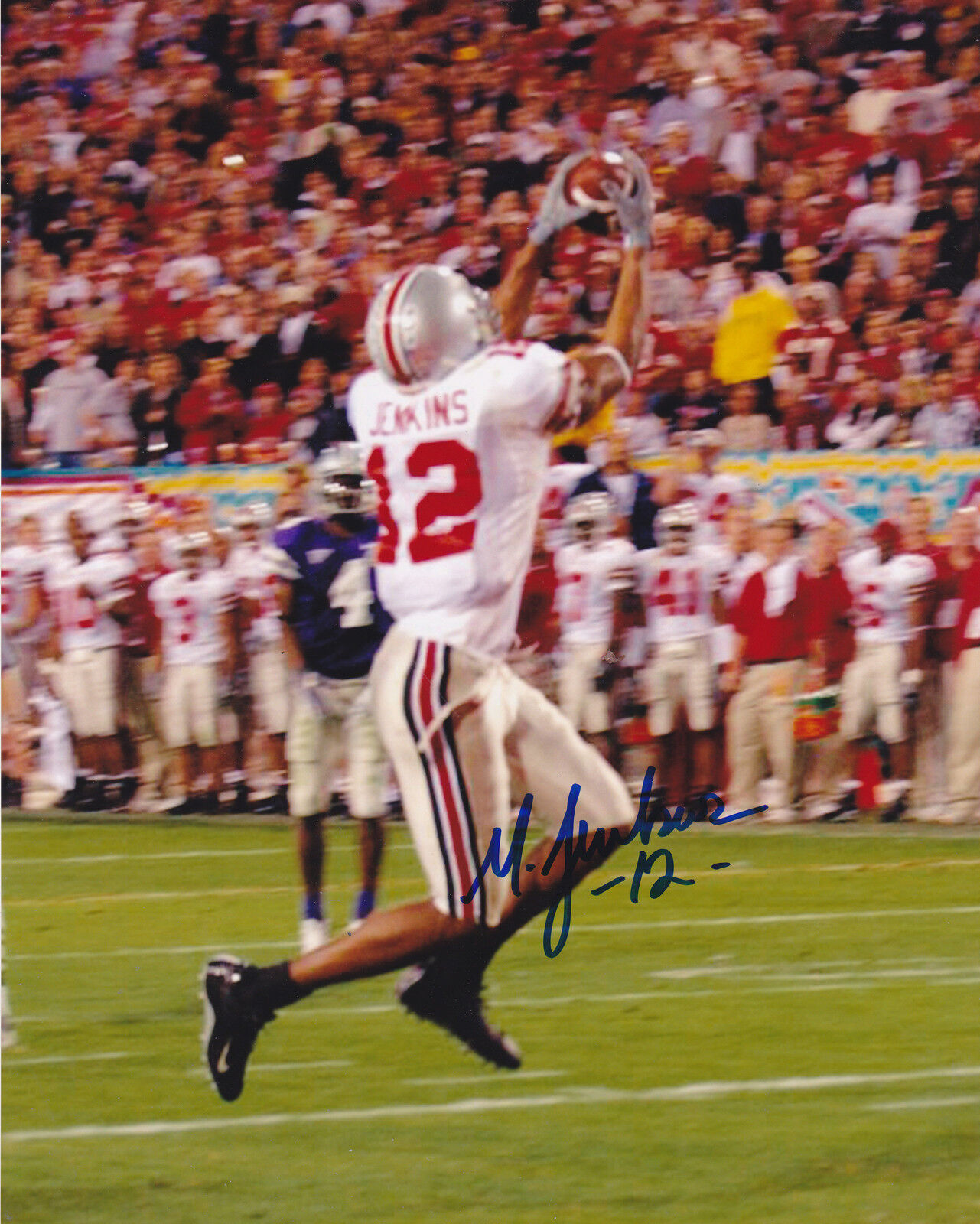 MICHAEL JENKINS OHIO STATE BUCKEYES ACTION SIGNED 8x10