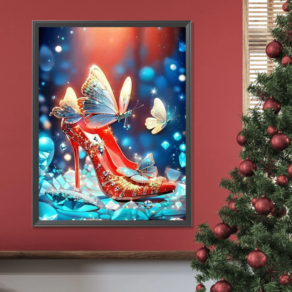 Diamond Painting - Full Round Drill - Butterfly High Heels(Canvas|30*40cm)