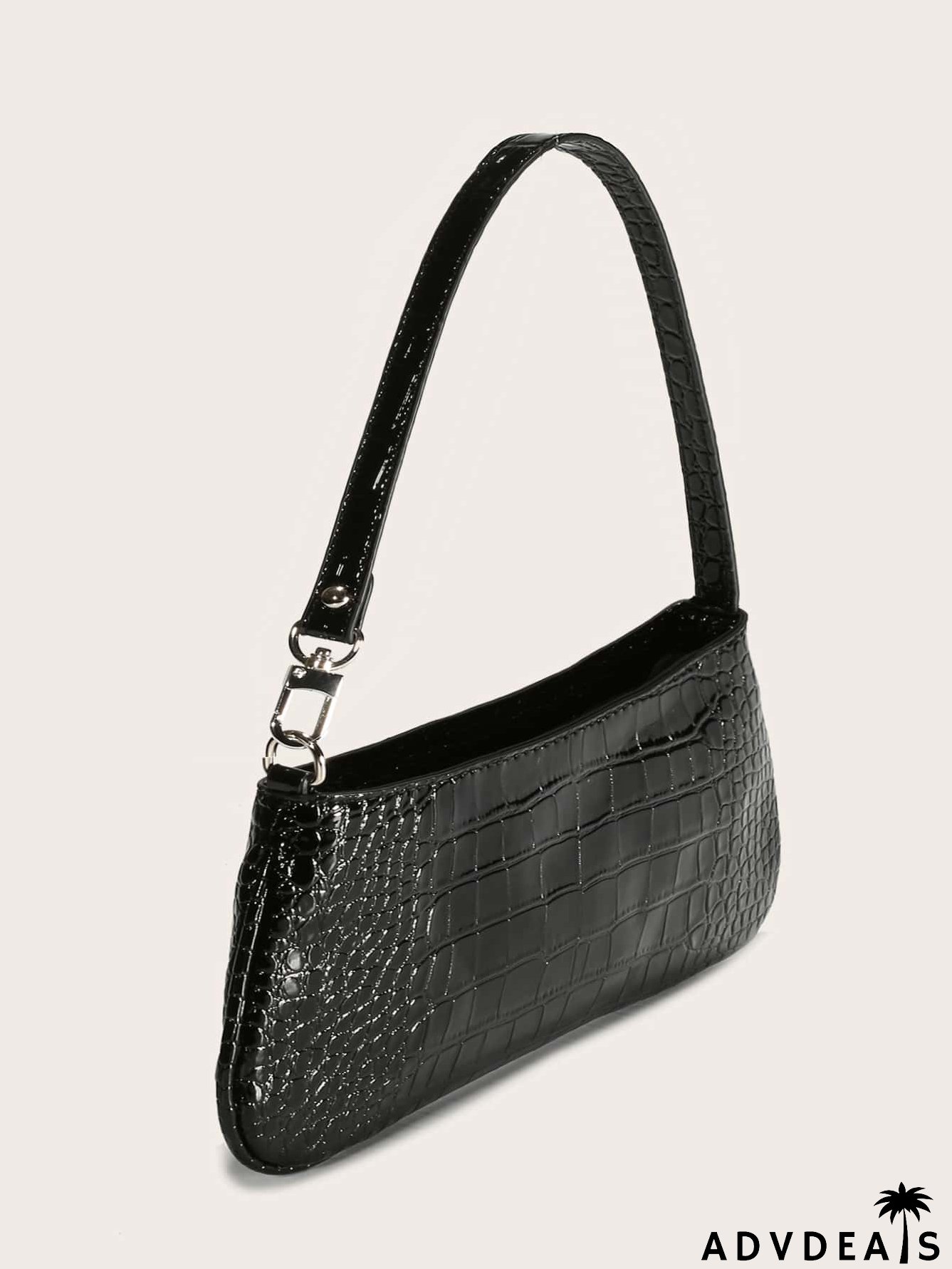 Crocodile Pattern Baguette Bag