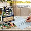 6Pcs DIY Pearl Diamond Painting Christmas Cards, 3D Greeting Card Craft Kits with Resin Pearls, Handmade Holiday Cards for Adults, Christmas Gifts & Decorations
