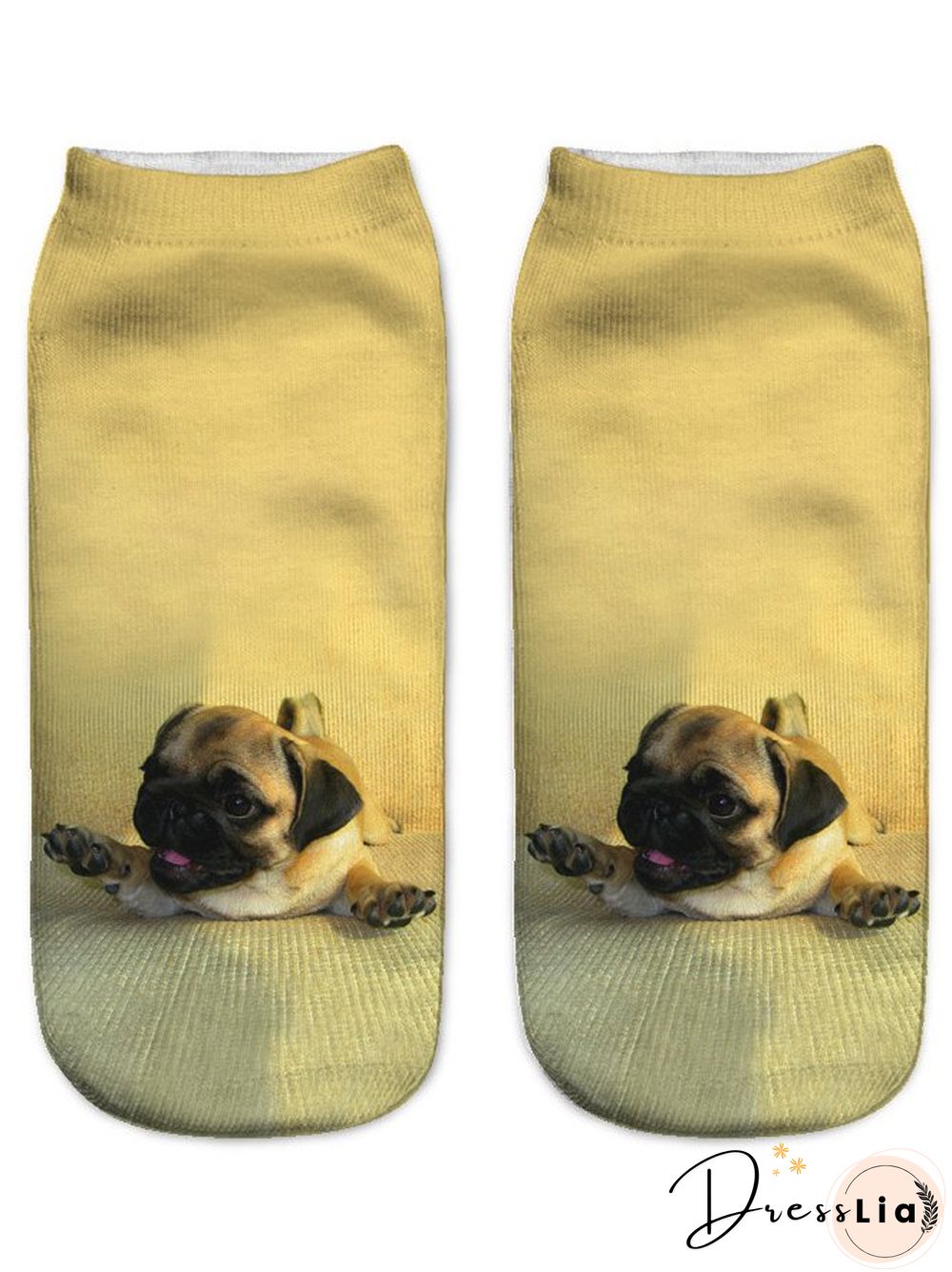 Casual 3D Printing Gradient Color Dog Pattern Socks Everyday Home