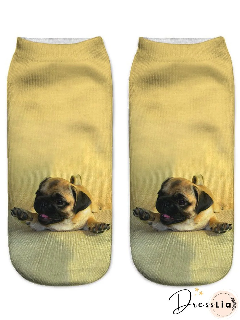 Casual 3D Printing Gradient Color Dog Pattern Socks Everyday Home