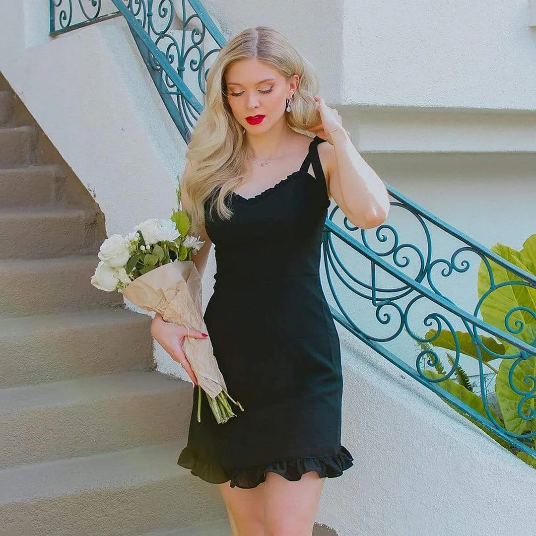 Little Black Halter Mini Dress