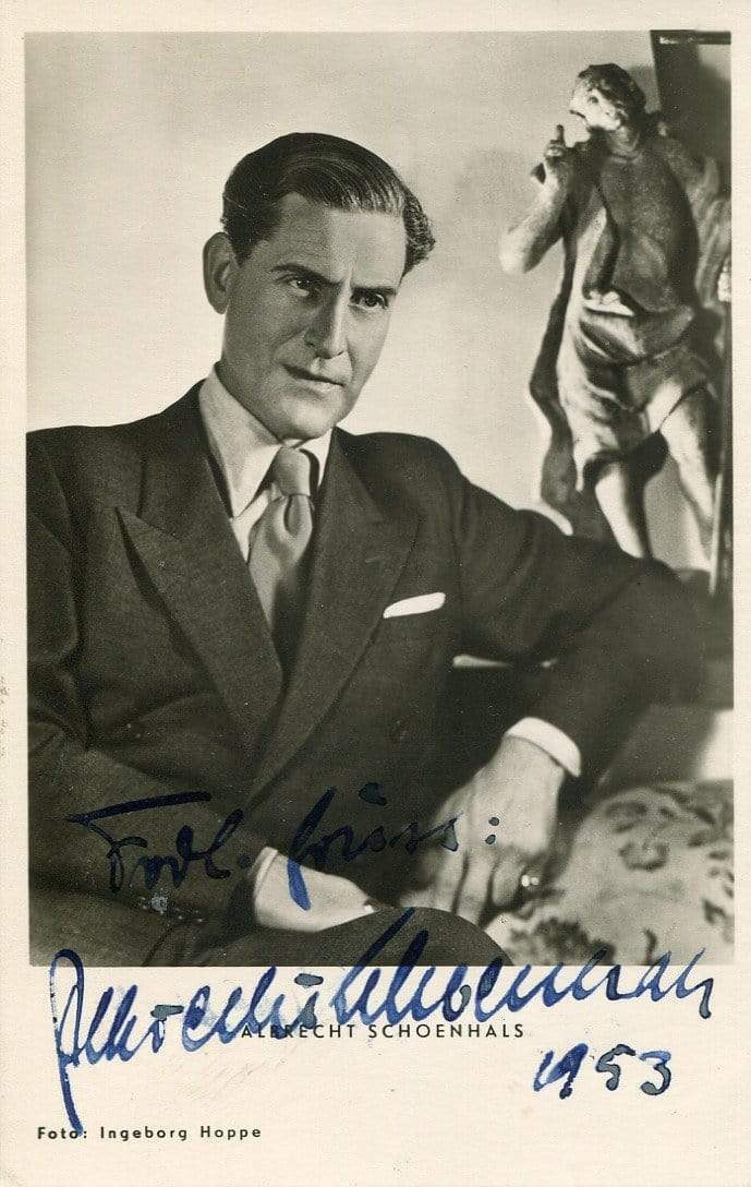 Albrecht Schoenhals autograph German FILM ACTOR signed Photo Poster painting