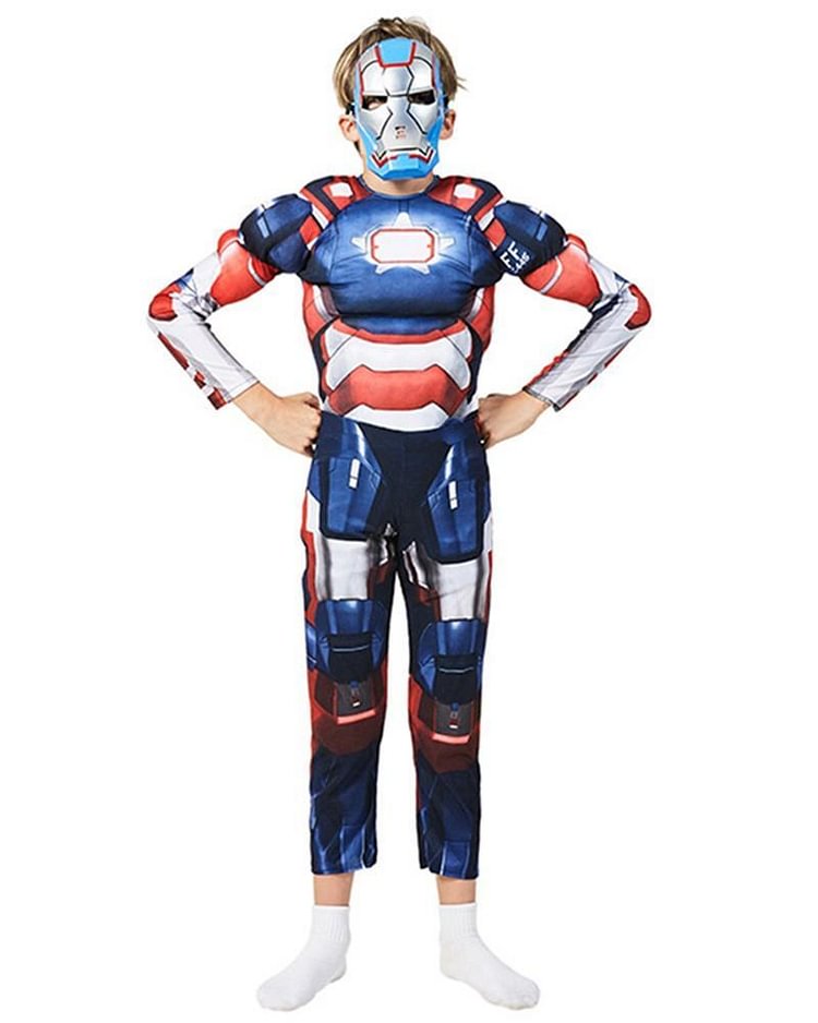 Mayoulove Kids Iron Man Mixed With Captain America Boys Halloween Party Costume-Mayoulove
