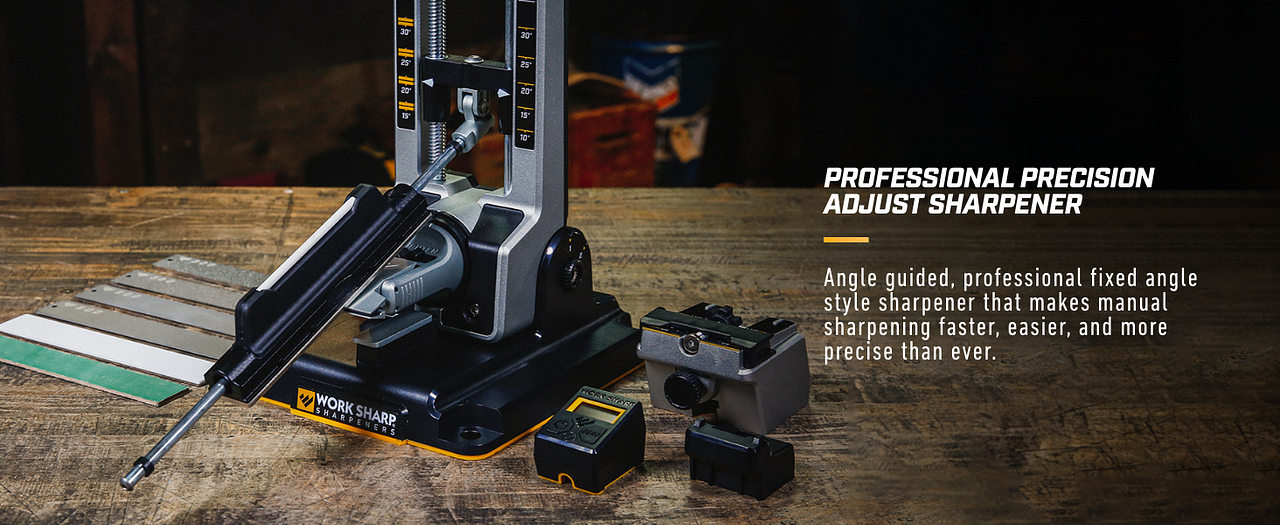 Professional Precision Adjust Sharpener - Angle guided. professional fixed angler style sharpener