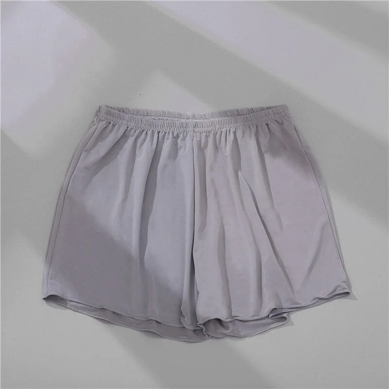 FINETOO Women's Underwear Ice Silk Safety Short Plus Size Ruffle Seamless High Waist Woman Panty Lady Anti Chafing Summer Briefs