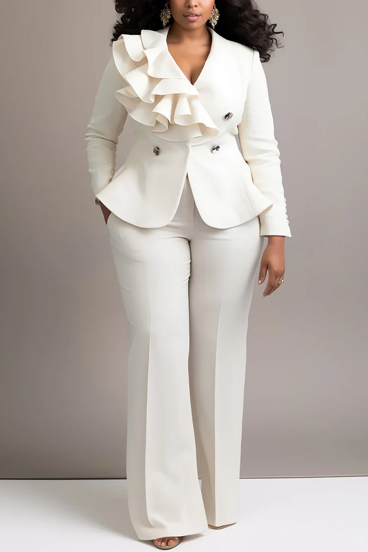 White Womens Formal Suits Plus Size Top Women's Plus Size White