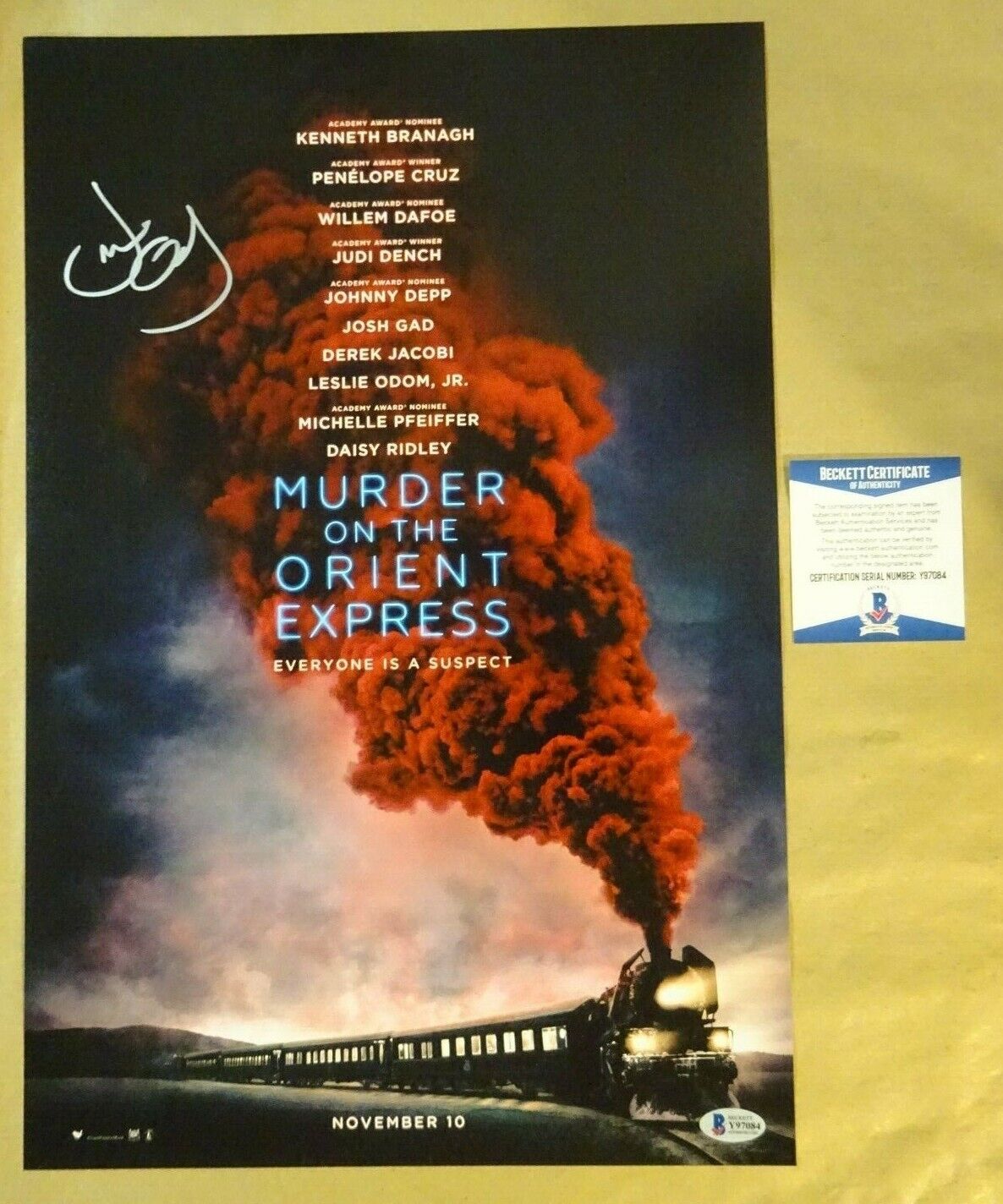 Signed LESLIE ODOM JR MURDER ON THE ORIENT EXPRESS 12x18