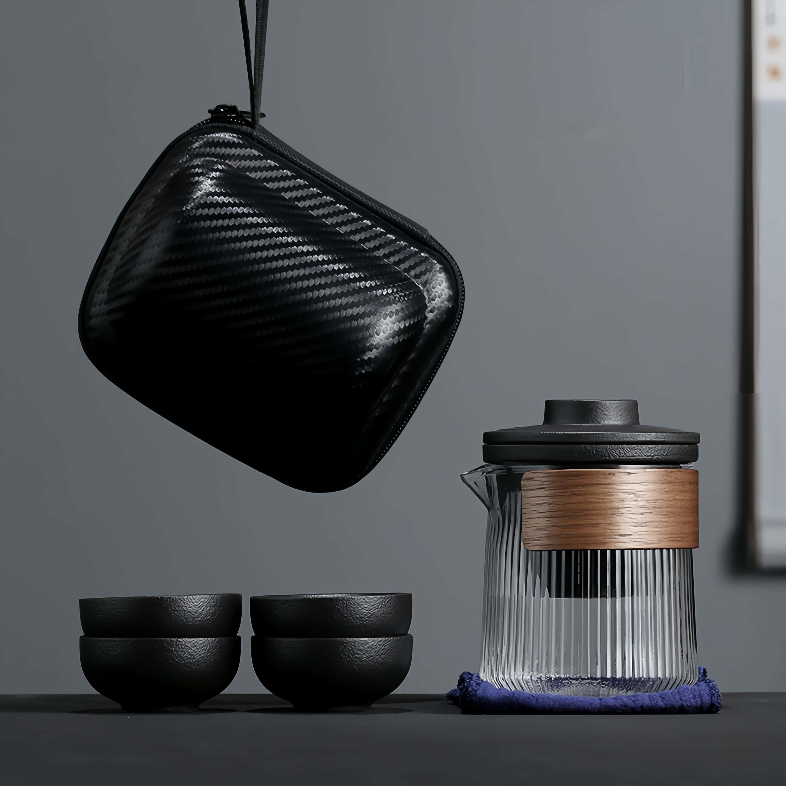 FromTea "Wood Talk" Travel Tea Set 福建省德化诚墨陶瓷有限公司_Fromtea&reg; Official Store