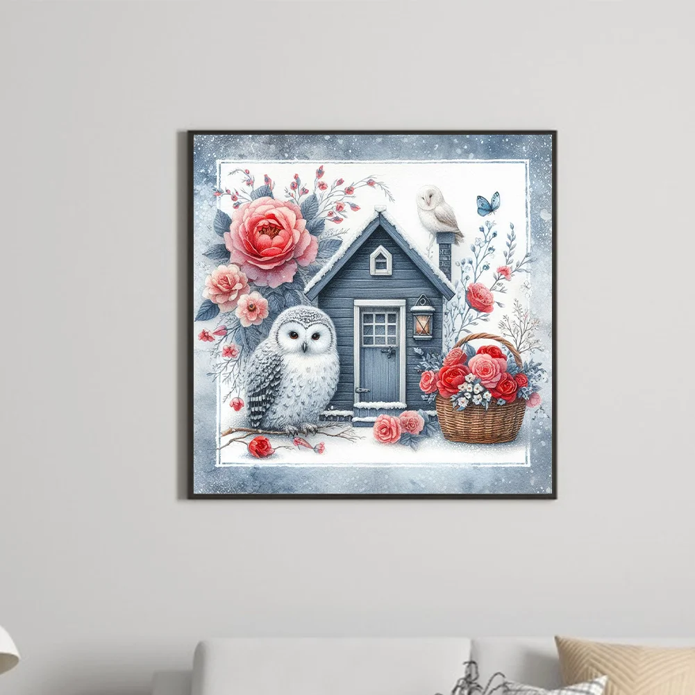 Diamond Painting - Full Round Drill - Owl Net(Canvas|40*40cm)