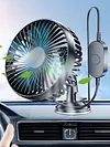 USB Single Head Car Fan 12V/24V with Suction Cup Windshield Desk Fan Auto Cooler