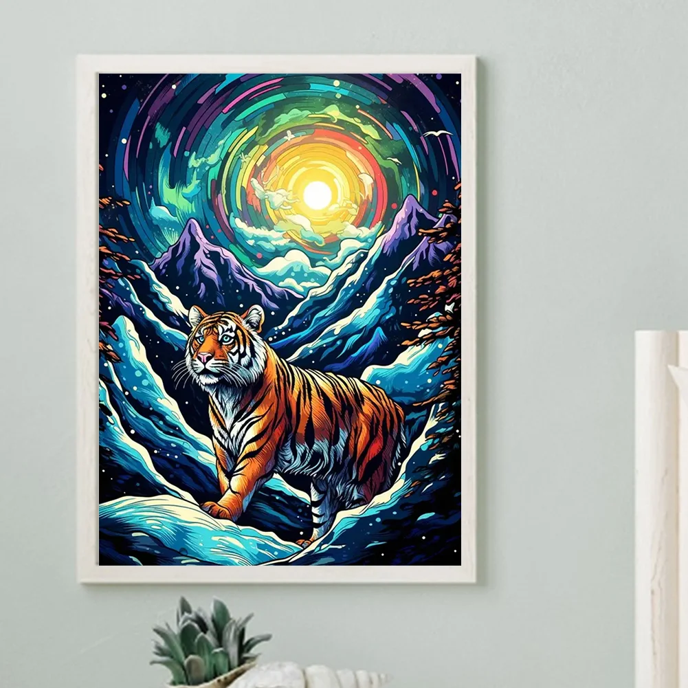 Diamond Painting - Full Round Drill - Abstract Tiger(Canvas|30*40cm)