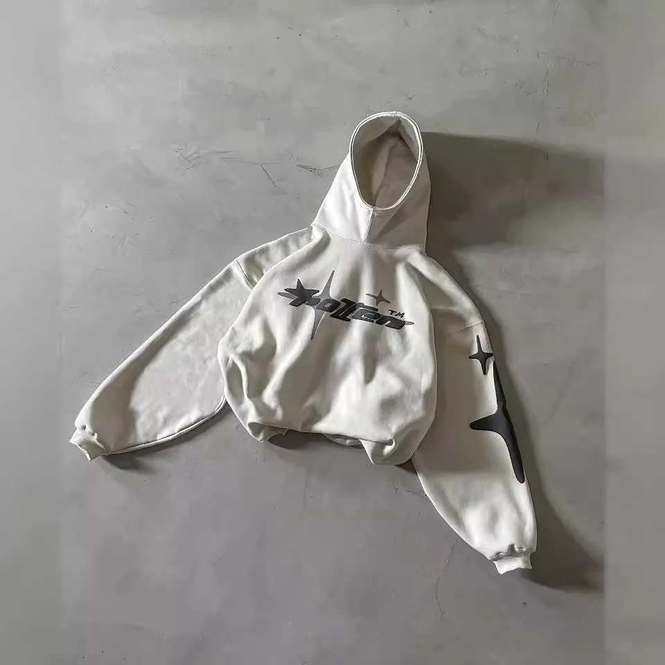 Uveng Uveng High Street Popular Logo Letter Print Hoodie Suit For Men And Women Hip Hop Street Loose Hoodie