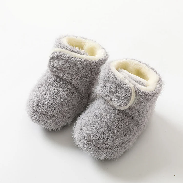 Baby Fleece Solid Color Warm Floor Pre-walker Shoes