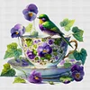 Bird Teacup-14CT Counted Cross Stitch Kit(40x40cm)