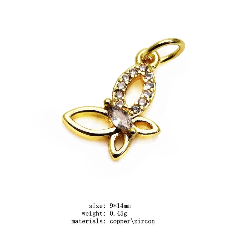 1 Piece Copper Zircon Rabbit Star Moon Pendant